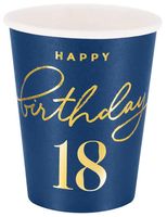 Kubek Happy Birthday 18 granatowy 220ml 6szt.