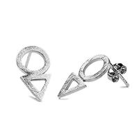 kolczyki srebrne geometryczne - trójkąty i koła