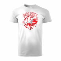 Koszulka polska siatkówka dla kibica do siatkówki siatkówka Volleyball męska biała REGULAR L