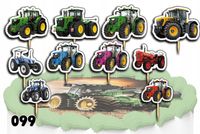 TOPPERY NA TORT OZDOBNE DEKORACJA ZESTAW - TRAKTOR CIĄGNIK 10szt.