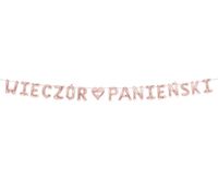 Baner papierowy Wieczór Panieński różowe złoto, 210 cm