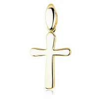DELIKATNY POZŁACANY SREBRNY GŁADKI KRZYŻYK KRZYŻ POLEROWANY WYSOKI POŁYSK