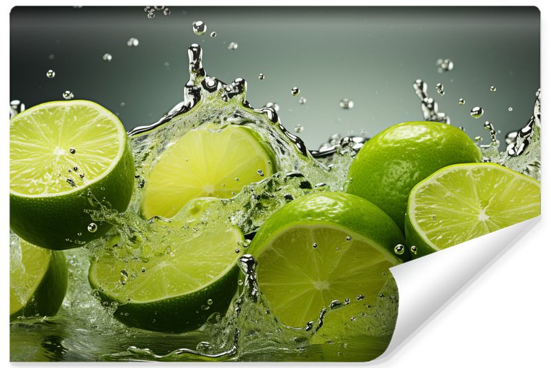 Fototapeta Do Kuchni LIMONKI Owoce Cytrusy Abstrakcja 315cm x 210cm zdjęcie 1