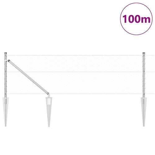 Ogrodzenie z słupkami Srebrny 0.6 x 100 m Stal pokryta PCV na Arena.pl