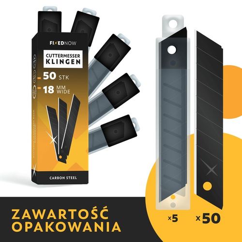 50 x Ostrza Segmentowe łamane do Nożyków Do Tapet 18mm ze Stali na Arena.pl