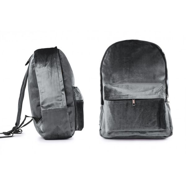 Plecak Aksamitny Velvet Szary Pl33Sz zdjęcie 2