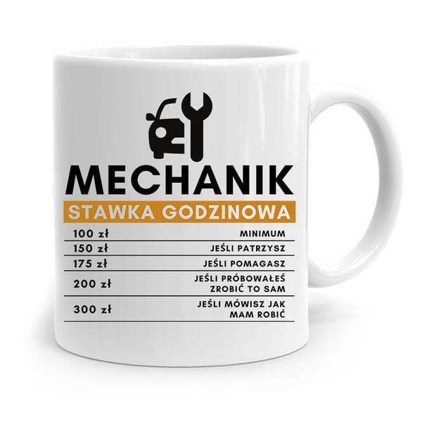 Kubek Prezent Dla Mechanika Stawka Godzinowa Z Nadrukiem Ze Zdjęciem zdjęcie 1