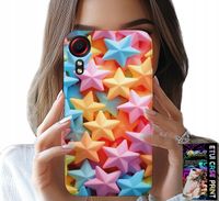 ETUI DO SAMSUNG GALAXY XCOVER 7 - KOLOROWE GWIAZDKI GWIAZDA FUTERAŁ +FOLIA
