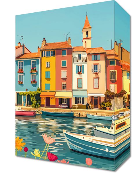 Obraz 20x30cm Wielobarwne Nadbrzeże zdjęcie 1