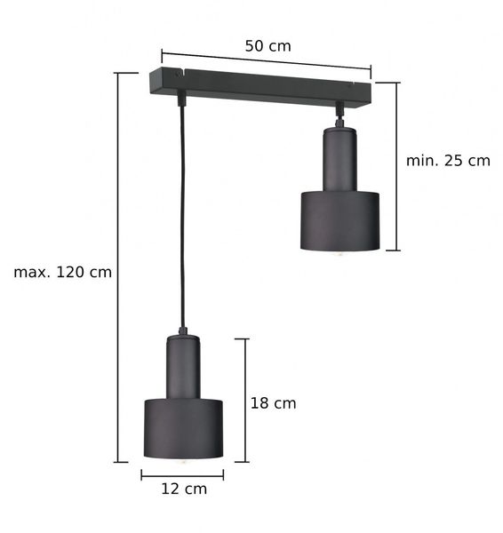 Lampa wisząca 2xE27 LUCE BLACK zdjęcie 4