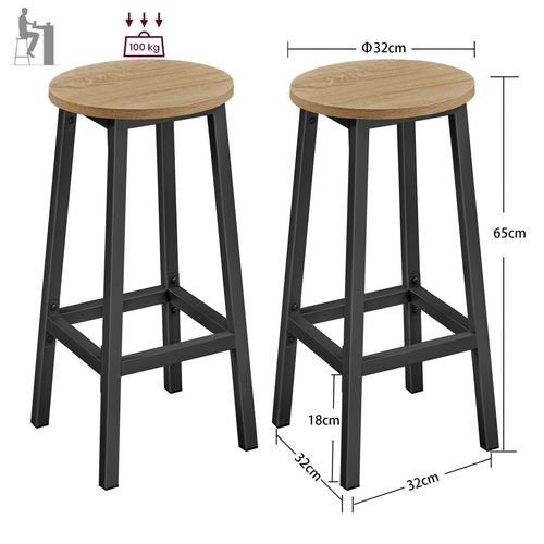 Taborety Barowe 2 szt. - sonoma - LBC032B11 na Arena.pl