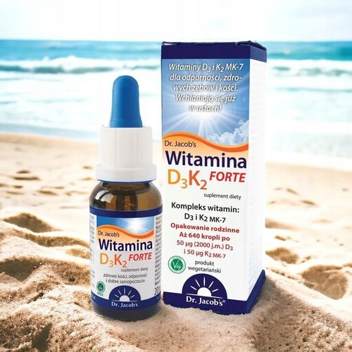 Witamina D3K2 Forte 20ml 2000 j.m. Dr. Jacob's + GRATIS Naklejka z planem! na Arena.pl