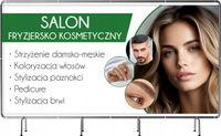 BANER REKLAMOWY 130x80cm duży wybór SALON KOSMETYCZNO FRYZJERSKI