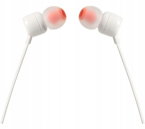 Słuchawki przewodowe JBL T110 Pure Bass Mikrofon Białe dokanałowe na Arena.pl