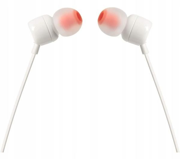 Słuchawki przewodowe JBL T110 Pure Bass Mikrofon Białe dokanałowe zdjęcie 4