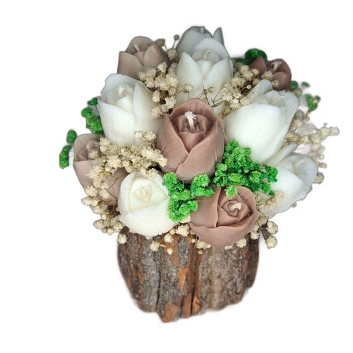 Flower Box Świece Sojowe Wieczny Bukiet Tulip Prezent Urodziny Pieniek na Arena.pl