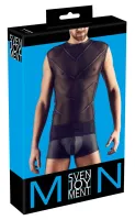 svenjoyment top mesh czarny l - bezrękawnik męski z matowymi wstawkami
