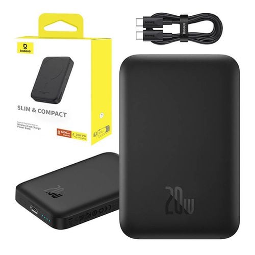 mini bezprzewodowy powerbank baseus 20w (czarny) na Arena.pl