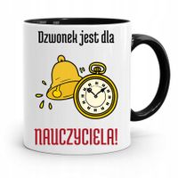 Kubek Czarny Prezent Dzień Nauczyciela Dzwonek Z Nadrukiem Ze Zdjęciem