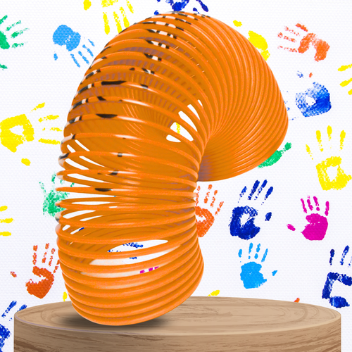 sprężyna dla dzieci magiczna sprężynka magic springs emoji pomarańczowa na Arena.pl