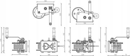 WYCIĄGARKA RĘCZNA KORBOWA LINOWA 1133kg WCIĄGARKA lebiodka przenośna na Arena.pl