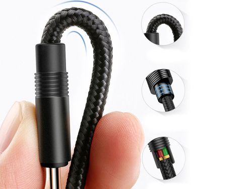 Kabel Baseus 3w1 USB-C Lightning micro USB 3.5A 1.2m Black na Arena.pl