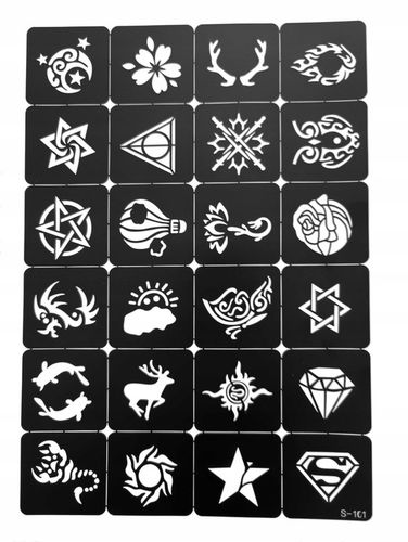 Tatuaże brokatowe SZABLONY 373 SZT KATALOG DLA DZIECI I DOROSŁYCH na Arena.pl