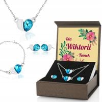 ZESTAW BIŻUTERII Z GRAWEREM PREZENT DLA NIEJ NA MIKOŁAJKI URODZINY ROCZNICĘ