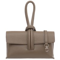 VERA PELLE torebka damska skórzana listonoszka z paskiem V682 c.taupe