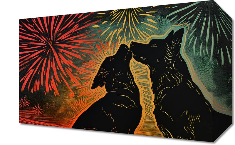 Obraz 30x20cm Psi Uścisk zdjęcie 1