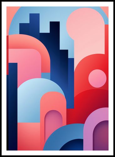Plakat 67,5x95cm Miasto Kolorów na Arena.pl