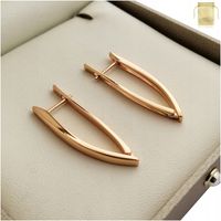 KOLCZYKI ZŁOTE KŁY ZE STALI CHIRURGICZNEJ GŁADKIE POZŁACANE KLASYCZNE 18K