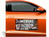 Magnes na samochód auto reklama magnetyczna 60x30 cm złomowanie pojazdów