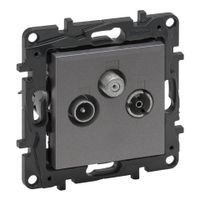 Niloe Step - Gniazdo TV-RD-SAT końcowe do instalacji przelotowej 10 dB - Stalowe Legrand 863479