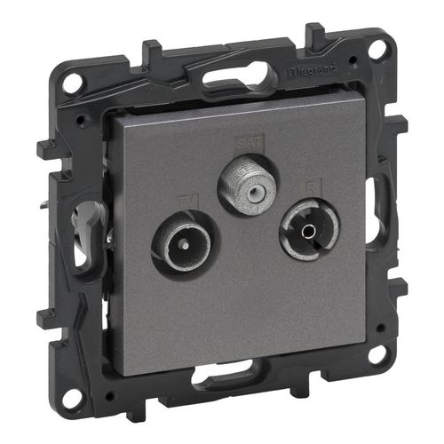 Niloe Step - Gniazdo TV-RD-SAT końcowe do instalacji przelotowej 10 dB - Stalowe Legrand 863479 na Arena.pl