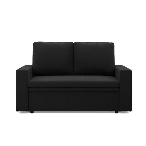 Sofa dwuosobowa, BLOM, Mikrofaza, 148x87x90 cm, czarny | TYLETEGOTU na Arena.pl