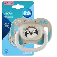 CANPOL Smoczek uspokajający symetryczny 6-18m EXOTIC LENIWIEC