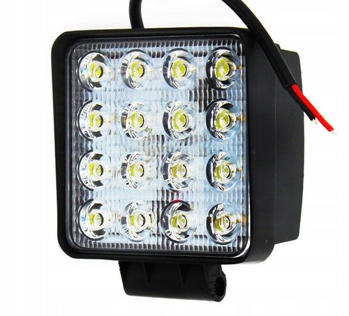 Szperacz LEDOWY Lampa robocza LED 48W 12-24V HALOGEN 16 LED GRUBA na Arena.pl