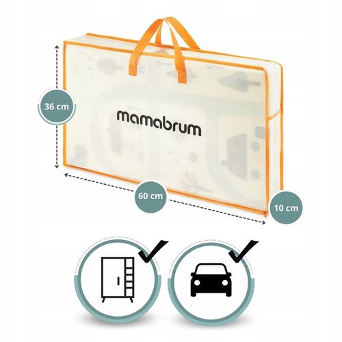 Dwustronna Mata Piankowa Składana 180x120 Urocze Miasteczko/Piaskowy Beż na Arena.pl