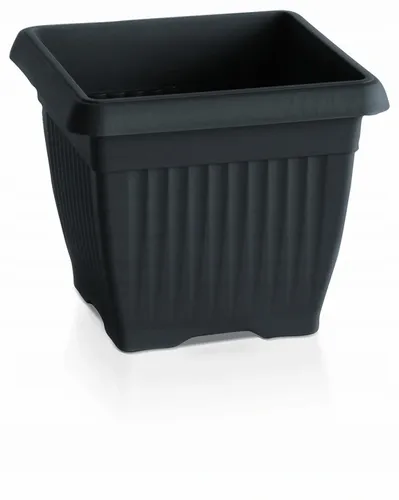 Doniczka kwadratowa Terra DKWT24 z podstawką | Antracyt, Wymiary 24x24x20 cm, Prosperplast na Arena.pl