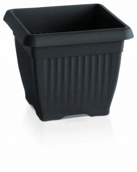 Doniczka kwadratowa Terra DKWT24 z podstawką | Antracyt, Wymiary 24x24x20 cm, Prosperplast zdjęcie 2