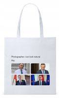Prezydent Andrzej Duda Torba Eco Biała Shopper Z Nadrukiem Ze Zdjęciem