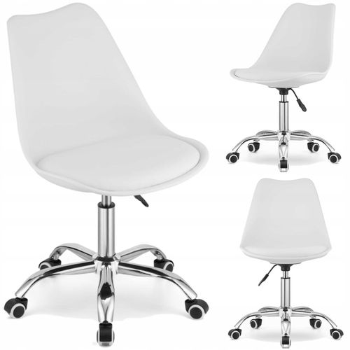 KRZESŁO FOTEL OBROTOWY BIAŁY BIUROWY REGULOWANY DLA DZIECKA DO BIURKA NAUKI na Arena.pl