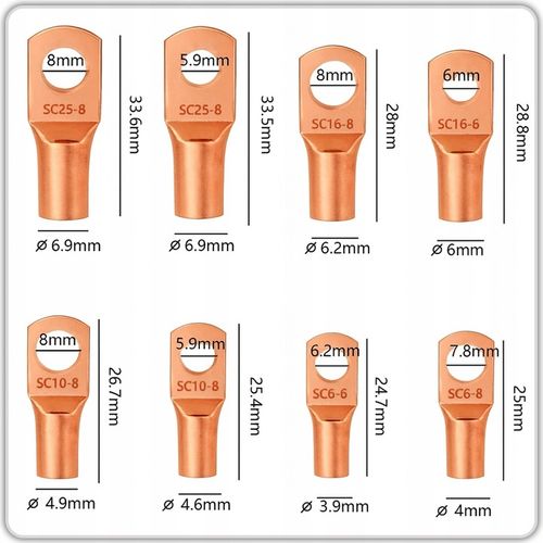 ZACISKARKA KABLI PRZEWODÓW PRASKA TULEJKI 6-50mm2 + 60 końcówek na Arena.pl