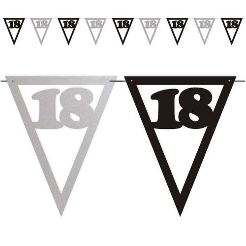 Baner flagi "Urodziny 18", czarno-srebrny, 3,6 m na Arena.pl