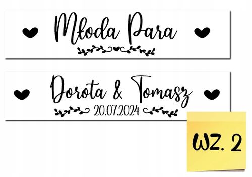 Ślubne TABLICE tablica ślubna na ślub na samochód 2 szt. NIEPRZEMAKALNE na Arena.pl