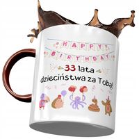 Kubek Bordowy Na Urodziny 33 33Cie 33-Cie Prezent Z Nadrukiem Ze Zdjęciem