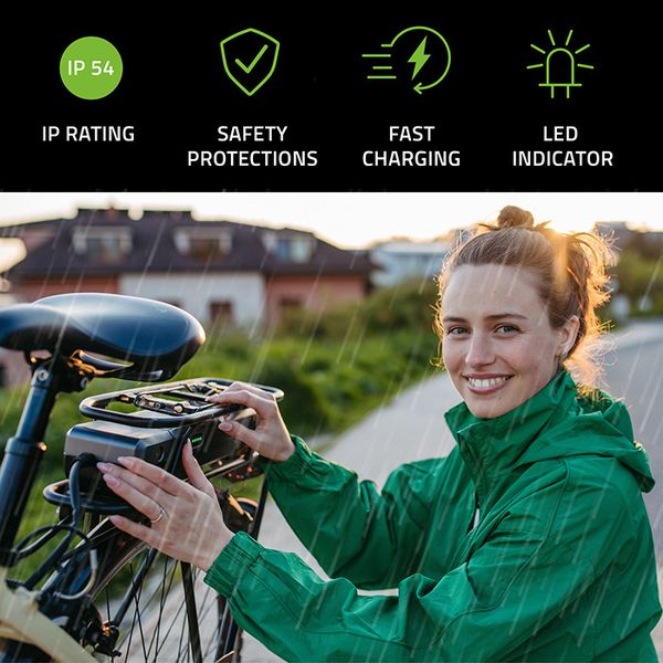 Qoltec Ładowarka e-bike 42V 2A, wodoodporna, CE zdjęcie 4