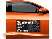 Magnes na samochód reklama magnetyczna 60x30 cm SKŁAD WĘGLA ekogroszek miał