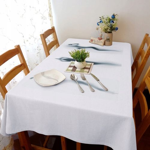 BIAŁY OBRUS 140x220 GRUBY MATOWY GŁADKI NA STÓŁ UNIWERSALNY na Arena.pl